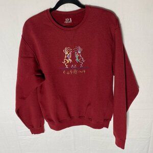 Vintage Fruit Of The Loom Red Embroidered Arizona Crew Neck Sweatshirt M